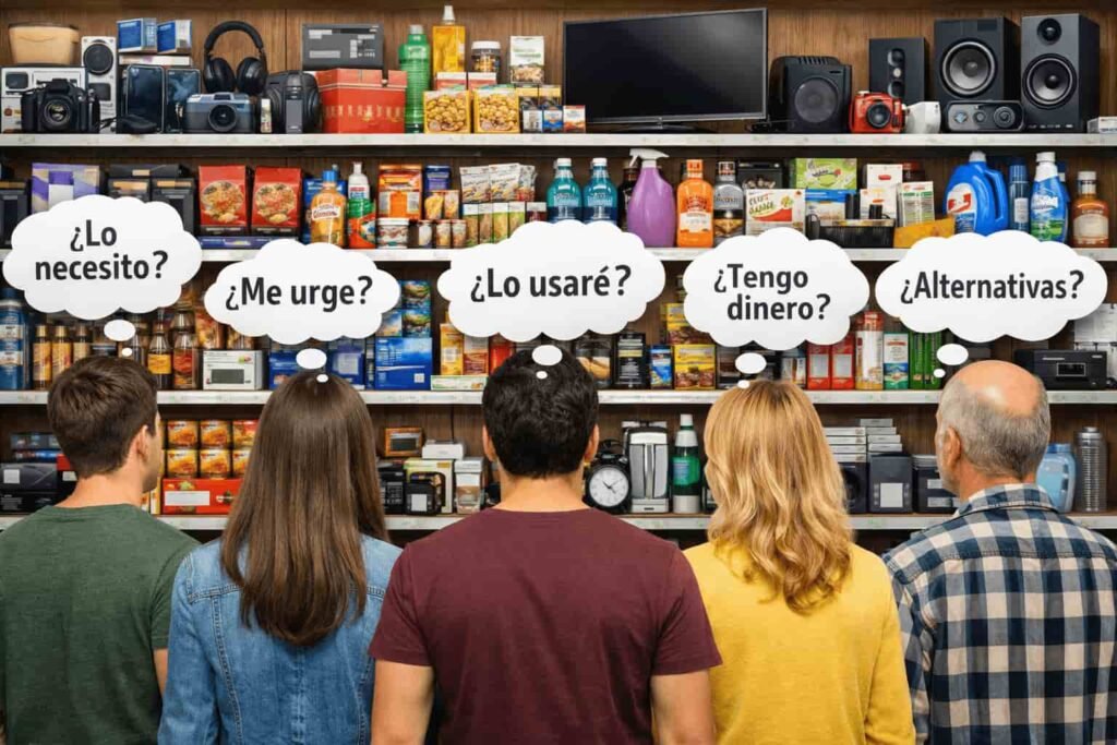personas estanteria con productos necesito alternativas consumo responsable
